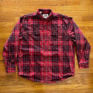 VTG Eddie Bauer Legends Men's Red Check Shirt Large Long Sleeve Flannel Outdoor